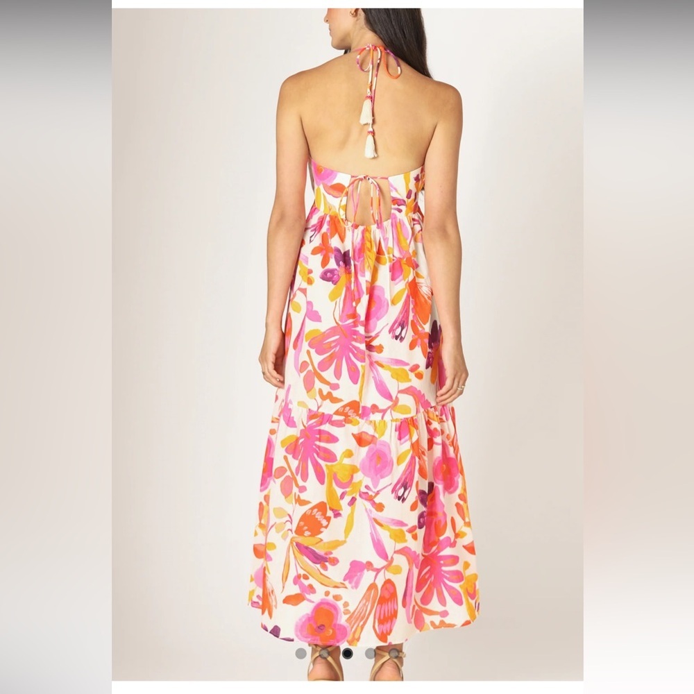 ZARA WOMEN LONG PRINT HATER NECK COTTON DRESS - Picture 3 of 11